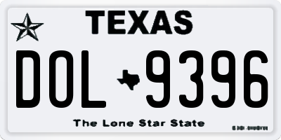 TX license plate DOL9396