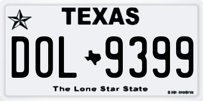 TX license plate DOL9399