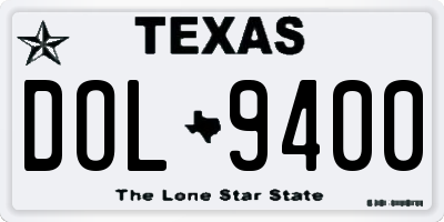 TX license plate DOL9400