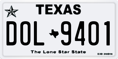 TX license plate DOL9401