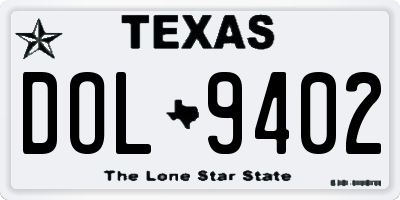 TX license plate DOL9402