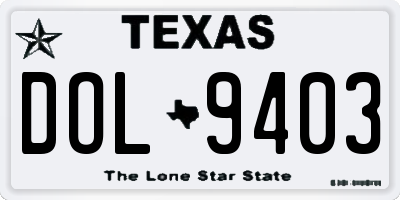 TX license plate DOL9403