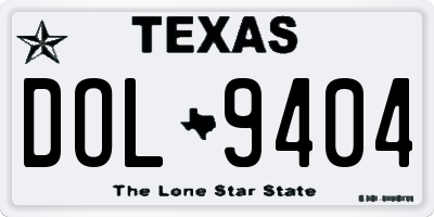 TX license plate DOL9404