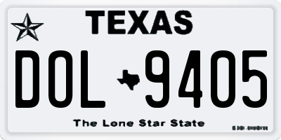 TX license plate DOL9405