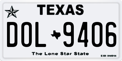 TX license plate DOL9406