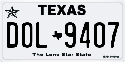 TX license plate DOL9407