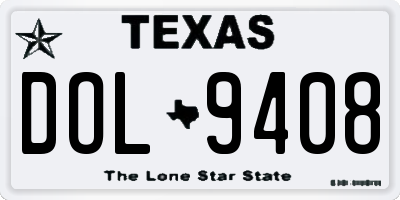 TX license plate DOL9408
