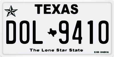 TX license plate DOL9410