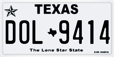 TX license plate DOL9414