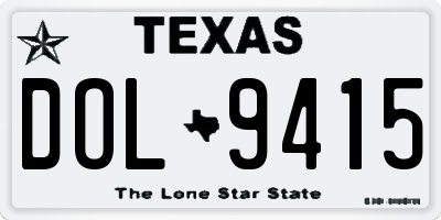 TX license plate DOL9415