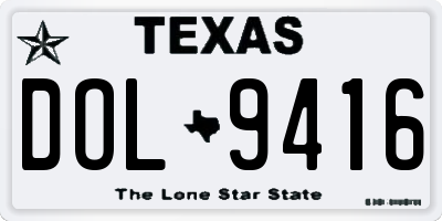 TX license plate DOL9416