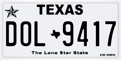 TX license plate DOL9417