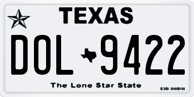 TX license plate DOL9422