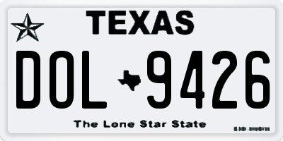 TX license plate DOL9426