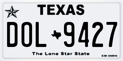 TX license plate DOL9427