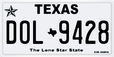 TX license plate DOL9428