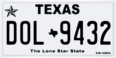 TX license plate DOL9432