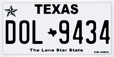 TX license plate DOL9434