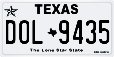 TX license plate DOL9435