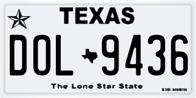 TX license plate DOL9436