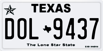 TX license plate DOL9437
