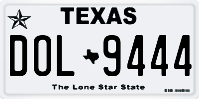 TX license plate DOL9444