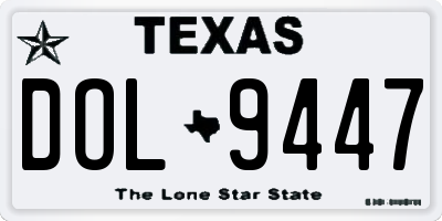 TX license plate DOL9447
