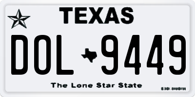 TX license plate DOL9449
