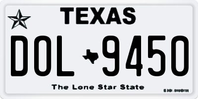 TX license plate DOL9450