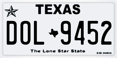 TX license plate DOL9452