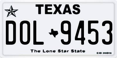 TX license plate DOL9453
