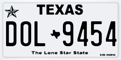 TX license plate DOL9454