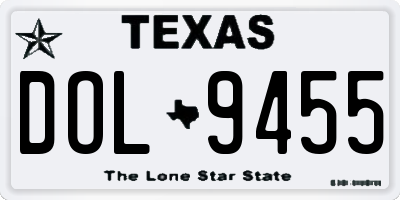 TX license plate DOL9455