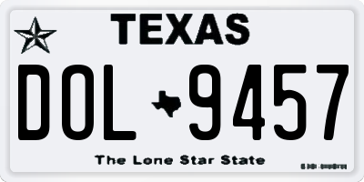TX license plate DOL9457