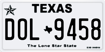TX license plate DOL9458