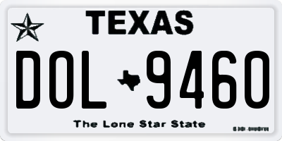 TX license plate DOL9460