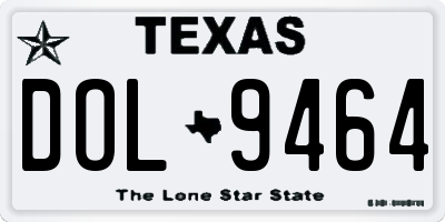 TX license plate DOL9464