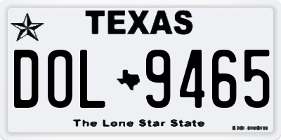 TX license plate DOL9465