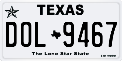 TX license plate DOL9467
