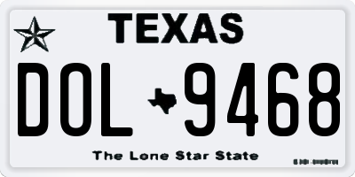 TX license plate DOL9468