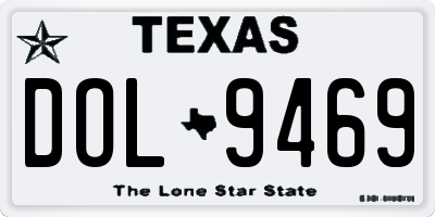 TX license plate DOL9469