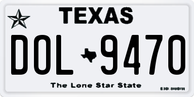 TX license plate DOL9470