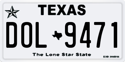 TX license plate DOL9471