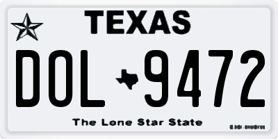 TX license plate DOL9472