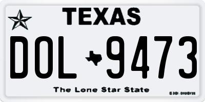 TX license plate DOL9473