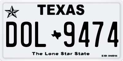 TX license plate DOL9474