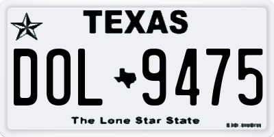 TX license plate DOL9475