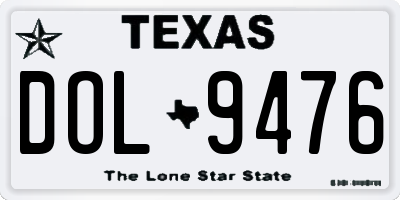 TX license plate DOL9476