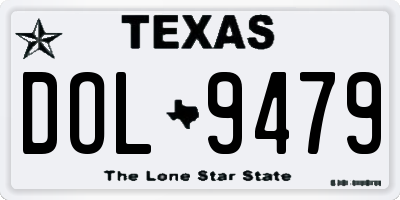 TX license plate DOL9479