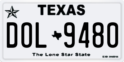 TX license plate DOL9480